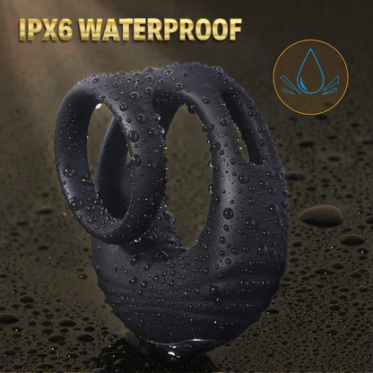 Dual Cock Rings Penis Trainer Stimulator Masturbator with 10 Vibration Modes