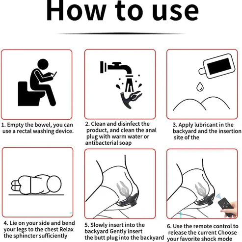 E-stim Inflatable Anal Plug Electro Stimulation Dildo Set with 12 Modes & 19 Intensities