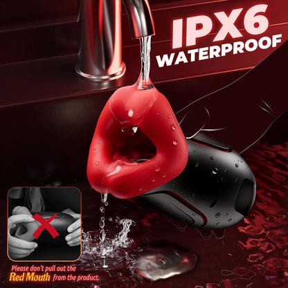 APP Control Squeezable Masturbator Stroker Blowjob with 10 Vibrations & Tongue Modes