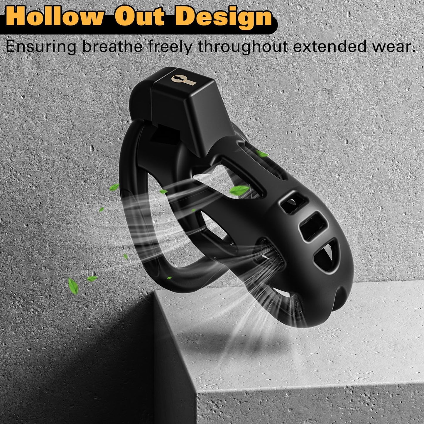 Invisible Lock Chastity Cage Device Lightweight Bondage Gear with 3 Ring Sizes