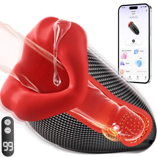 360° Wrapped Deep Throat Automatic Masturbator Stroker with 9 Tapping & Vibrating