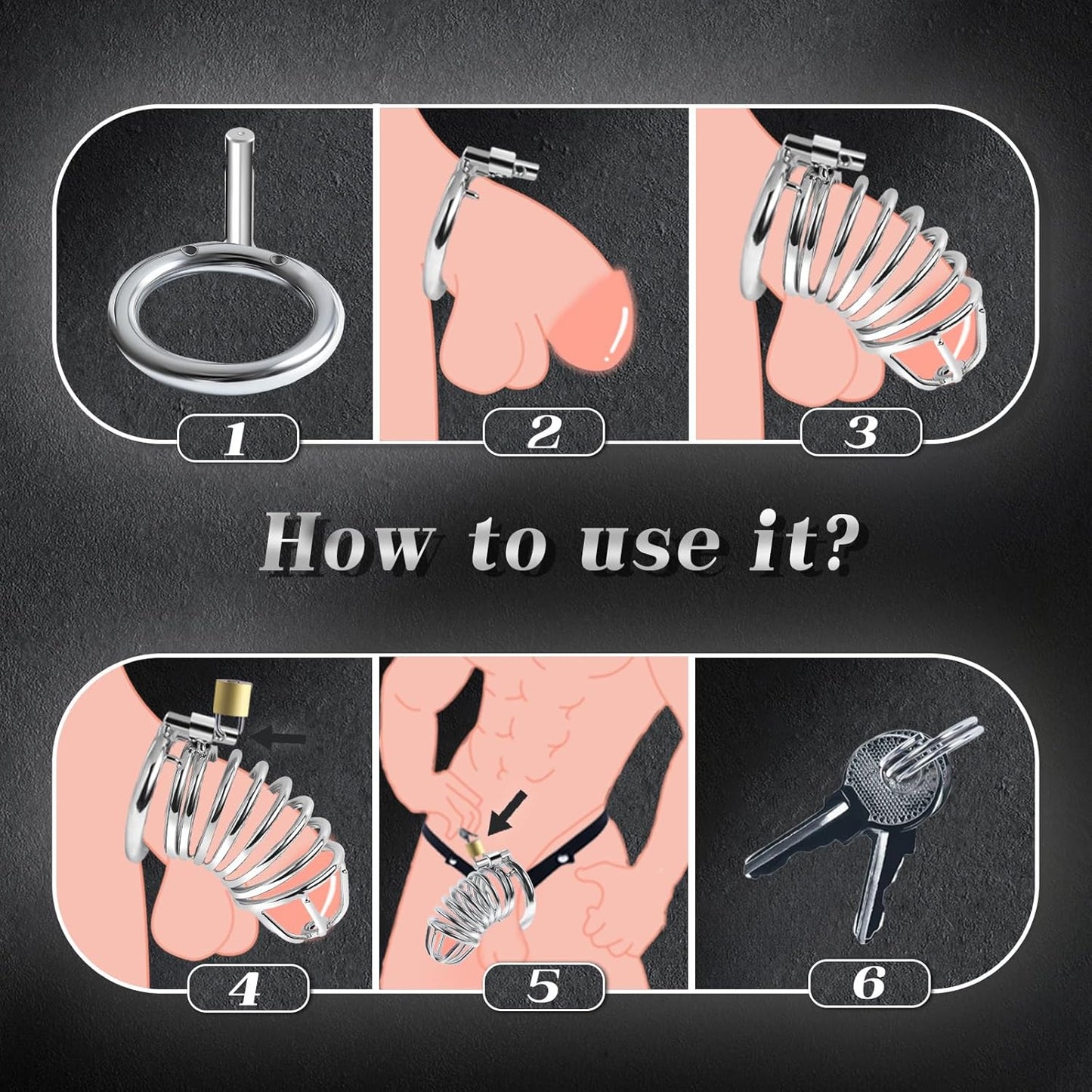 Chastity Cage Device Elastic Auxiliary Belt Cock Bondage Gear with 3 Ring Sizes