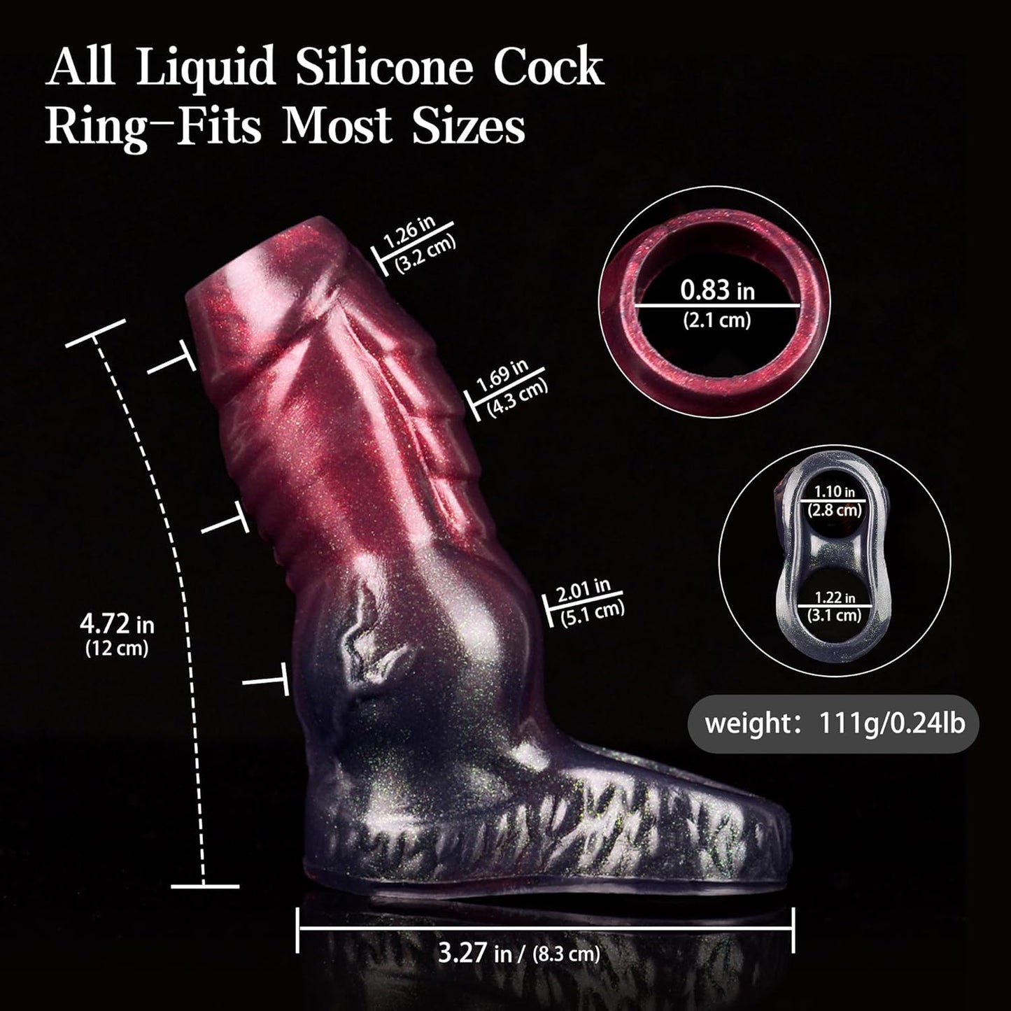 Knot Penis Sleeve Cock Ring Ultra-Soft Penis Extender for Couples Delay Ejaculation Erection Enhancement Silicone Testicle Stimulator