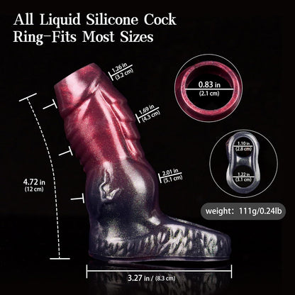 Knot Penis Sleeve Cock Ring Ultra-Soft Penis Extender for Couples Delay Ejaculation Erection Enhancement Silicone Testicle Stimulator