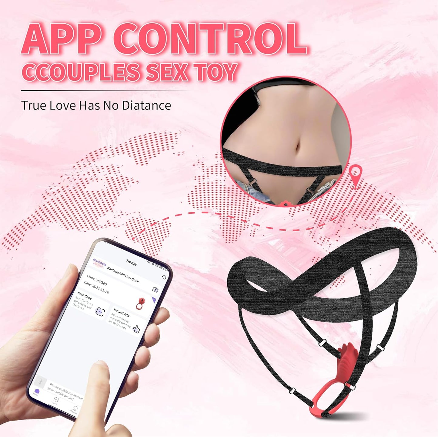2 IN 1 Wearable Panty Vibrator Cock Ring with 9 Vibration Modes