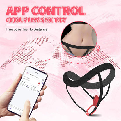 2 IN 1 Wearable Panty Vibrator Cock Ring with 9 Vibration Modes