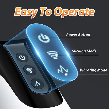 2 in 1 Automatic Sucking Masturbator with 7 Sucking & 7 Vibration Modes