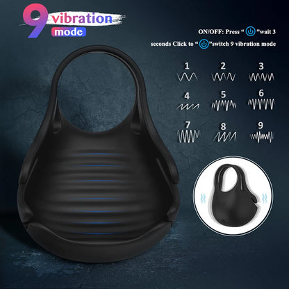 Scrotum Pouch Cock Ring Ball Stretcher Penis Trainer Enhancer Vibrator Delay Ejaculator