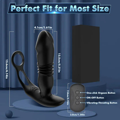 3 IN 1  Anal Vibrator Prostate Massager Sex Toys with 3 Thrusting & 12 Vibrating