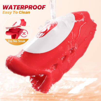 360° Blowjob Stroker Vibrator Penis Trainer Maturbator with 10 Waving & Vibrating Modes