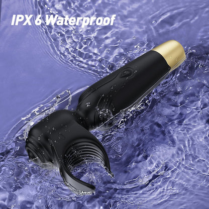 2 IN 1 Penis Trainer Vibrator Glans Massage Masturbator with 7 Vibration Modes