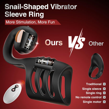360° Wrapped Snail-Shaped Penis Trainer Vibrator with 10 Modes