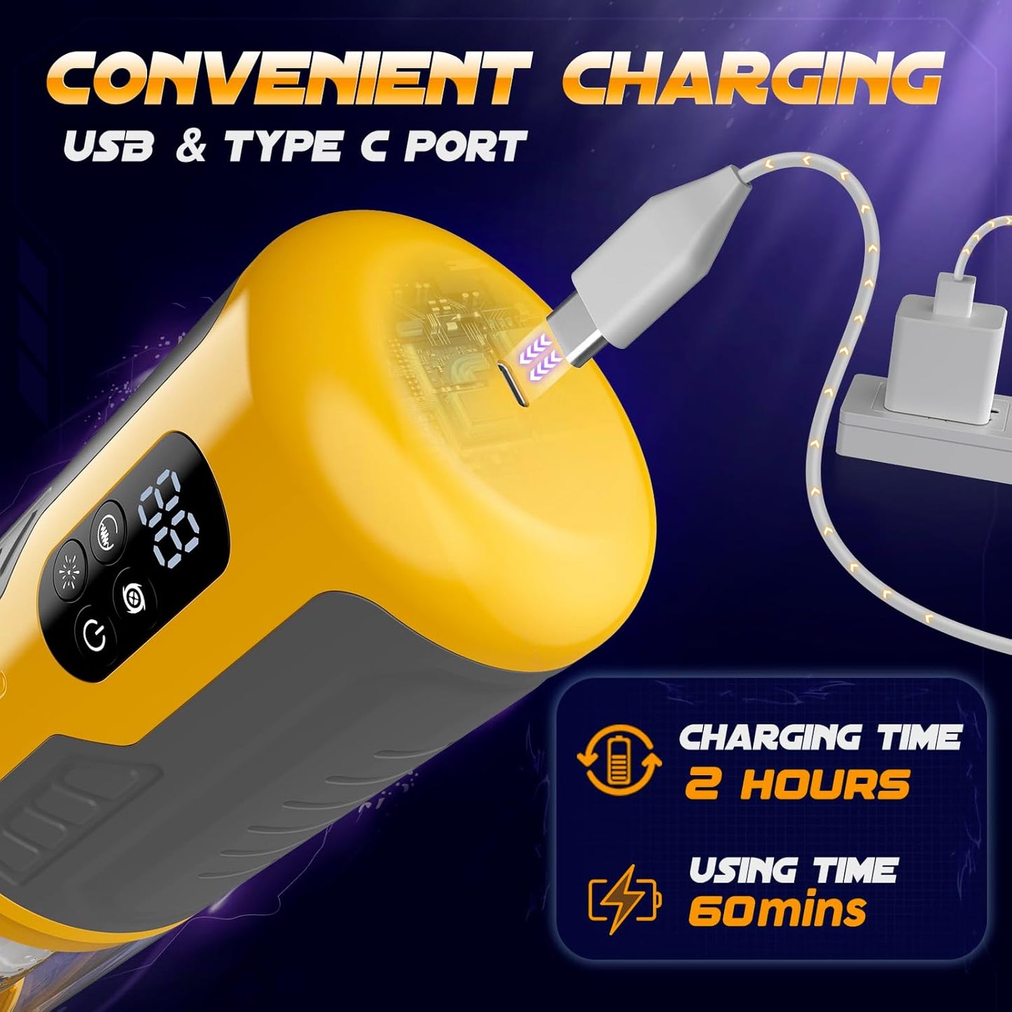 LCD Display Automatic Masturbator Penis Pump with 7 Rotating & Thrusting & Vibrating & Licking