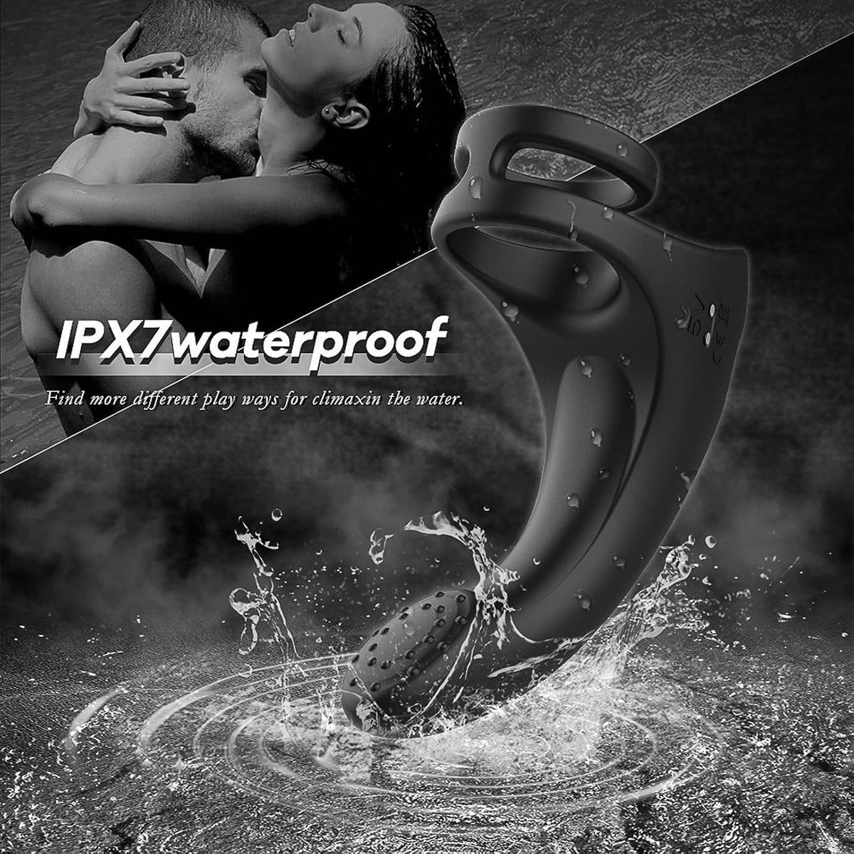 Erection Massager Penis Trainer Vibrator Cock Ring with 9 Powerful Vibration Modes