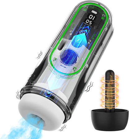 Blowjobsex Machine Automatic Heating Masturbator Stroker with 4 Sucking & 15 Thrusting & 6 Vibrating