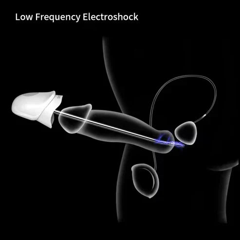 E-stim Penis Plug Vibrator Dilator with Urethral Catheter & 10 Vibration Modes