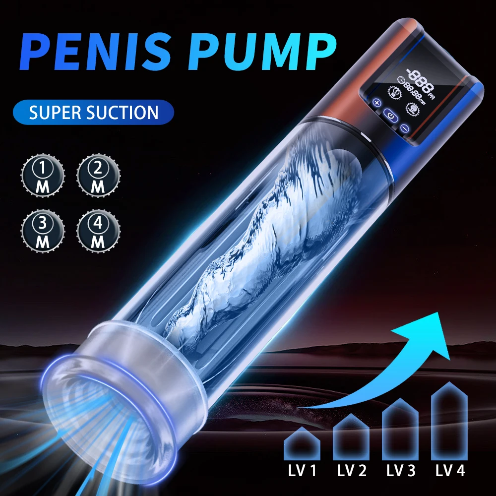 Electric Penis Pump Erection Trainer Blowjob with 4 Powerful Suction Modes
