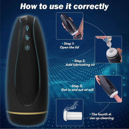 Automatic Sucking Male Masturbator Stroker with 9 Vibration & 5 Suction Modes