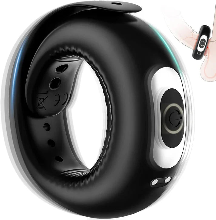 Adjustable Buckle Penis Ring Cockring Glans Trainer with 10 Vibration Modes