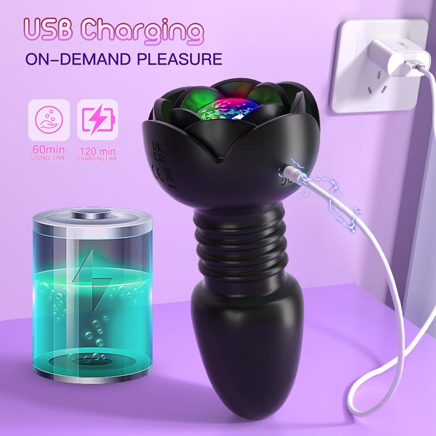 5 IN 1 Anal Plug Vibrator Prostate Massager with 10 Vibrating & Thrusting Modes