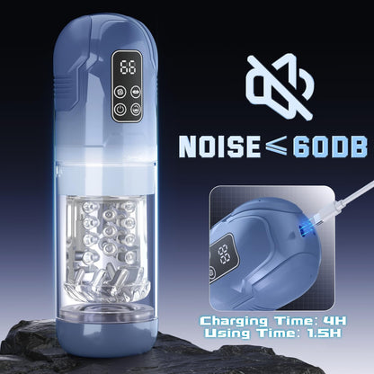 Automatic Masturbator Penis Pump Stroker with 7 Sucking Vibrating Thrusting Rotating Licking