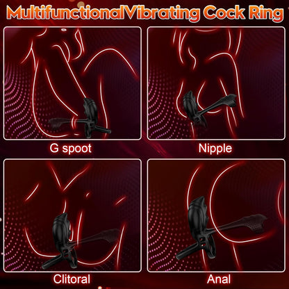 4-in-1 Convex Cock Ring Penis Trainer Vibrator with 10 Vibrations