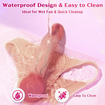 5.6 Inches Realistic Ultra-Elastic Portable Strap-On Triangle Dildo Vibrator