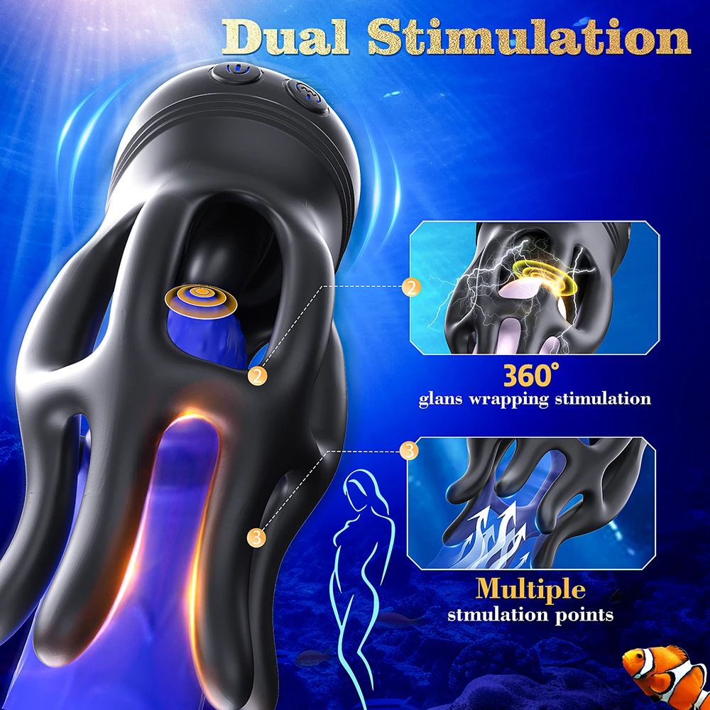 Glans Trainer Vibrator Penis Trainer Massage with 10 Vibration & Rotation Modes