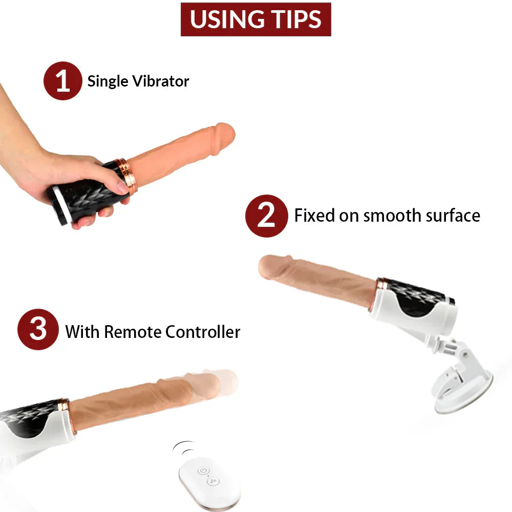 360° Rotation & Thrusting Realistic Dildo Machine with 7 Vibrating & Telescopic Modes