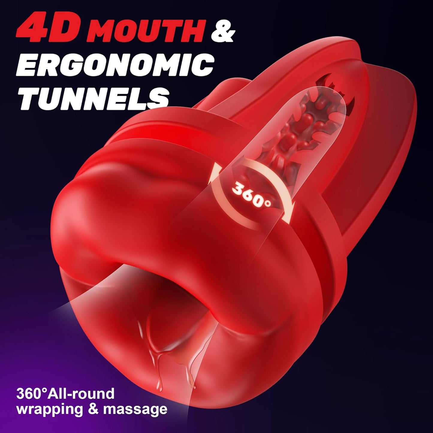 2 IN 1 Mouth-Wrapped Penis Trainer Vibrator Masturbator with 9 Vibrations & Heating