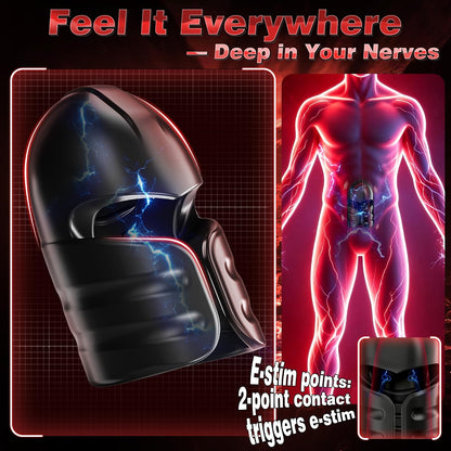 E-stim Glans Vibrator Penis Trainer Stimulator with 12 Vibration & 7 Electric Shock Modes