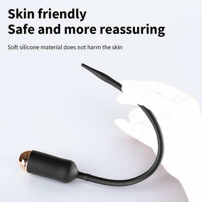 9.8" Urethral Sounds Dilators Penis Plug Stimulator with 10 Vibrating & Heating
