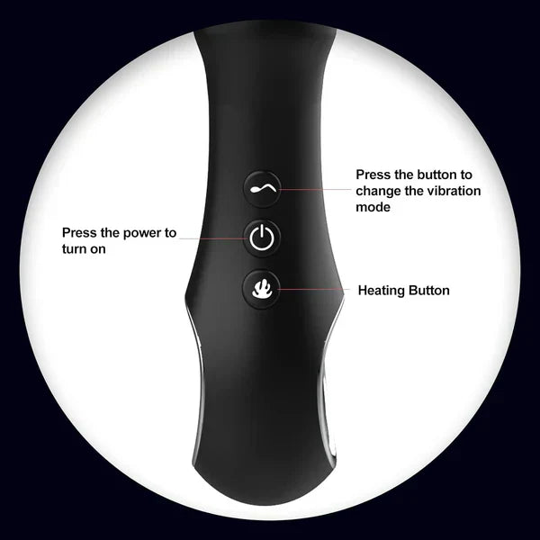 Anal Vibrator Beads Butt Plug Prostate Massager with 7 Vibration & Heating Modes