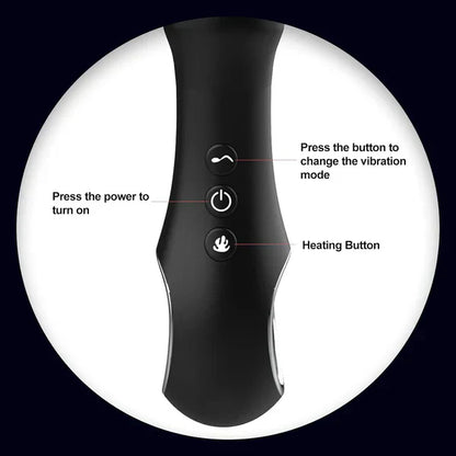 Anal Vibrator Beads Butt Plug Prostate Massager with 7 Vibration & Heating Modes