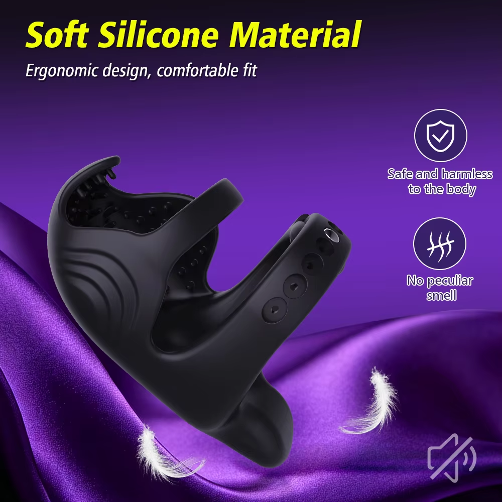 3 IN 1 Cock Ring Penis Vibrator Ball Stimulator Chastity Cage Set with 9 Vibration Modes