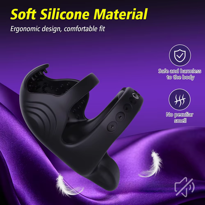 3 IN 1 Cock Ring Penis Vibrator Ball Stimulator Chastity Cage Set with 9 Vibration Modes