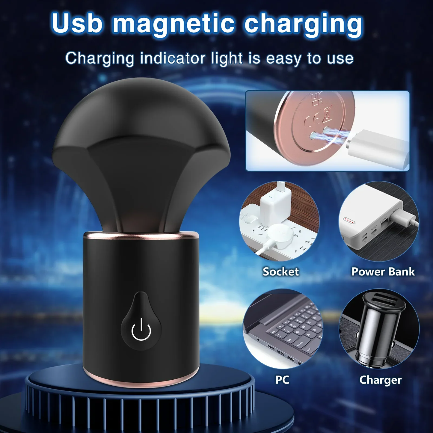 Magic Wand Vibrator Clitoral Nipple Stimulator Massager with 10 Vibrations & 5 Elektroschock Modes