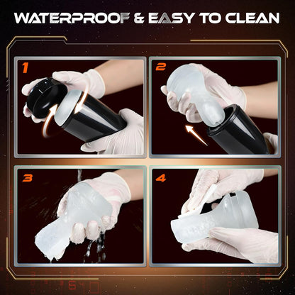 LCD Control Automatic Masturbator Penis Pump Stroker with 7 Vibrating & 7 Sucking Modes