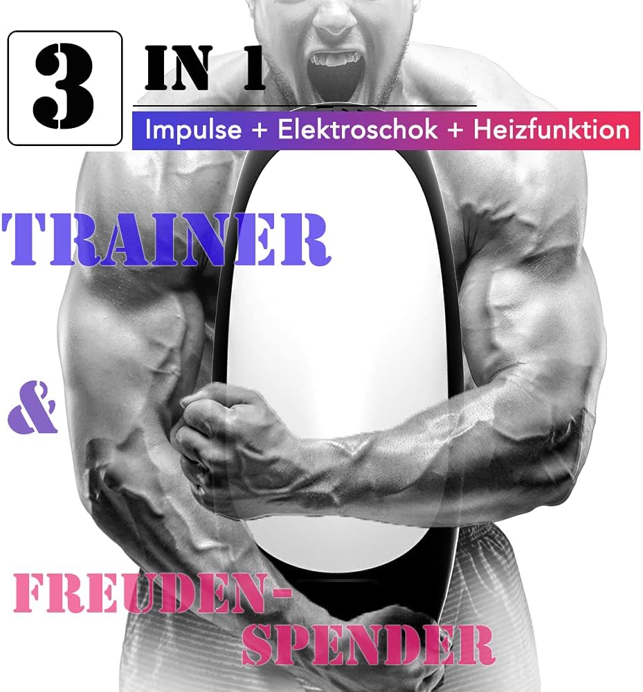 Electric Penis Trainer Vibrator with Pulsating Vibration & Electrostimulation & Heating