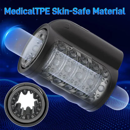 Electric Penis Trainer Glans Stimulator Masturbator with 7 Telescopic & Rotation Modes