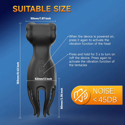 Penis Trainer Vibrator Glans Stimulator Oral Sex Masturbator with 9 Modes
