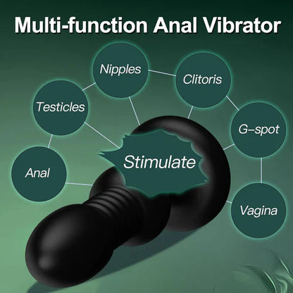 2 IN 1 Anal Plug Vibrator Training Kit Prostate Massager with 5 Thrusting & Vibration Modes