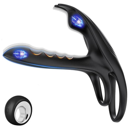 3 IN 1 Penis Ring Vibrator G-Spot & Clitoral Stimulator with 10 Vibration Modes