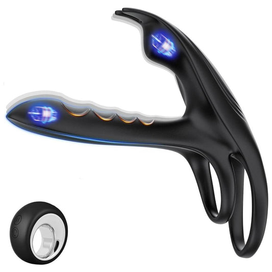 3 IN 1 Penis Ring Vibrator G-Spot & Clitoral Stimulator with 10 Vibration Modes