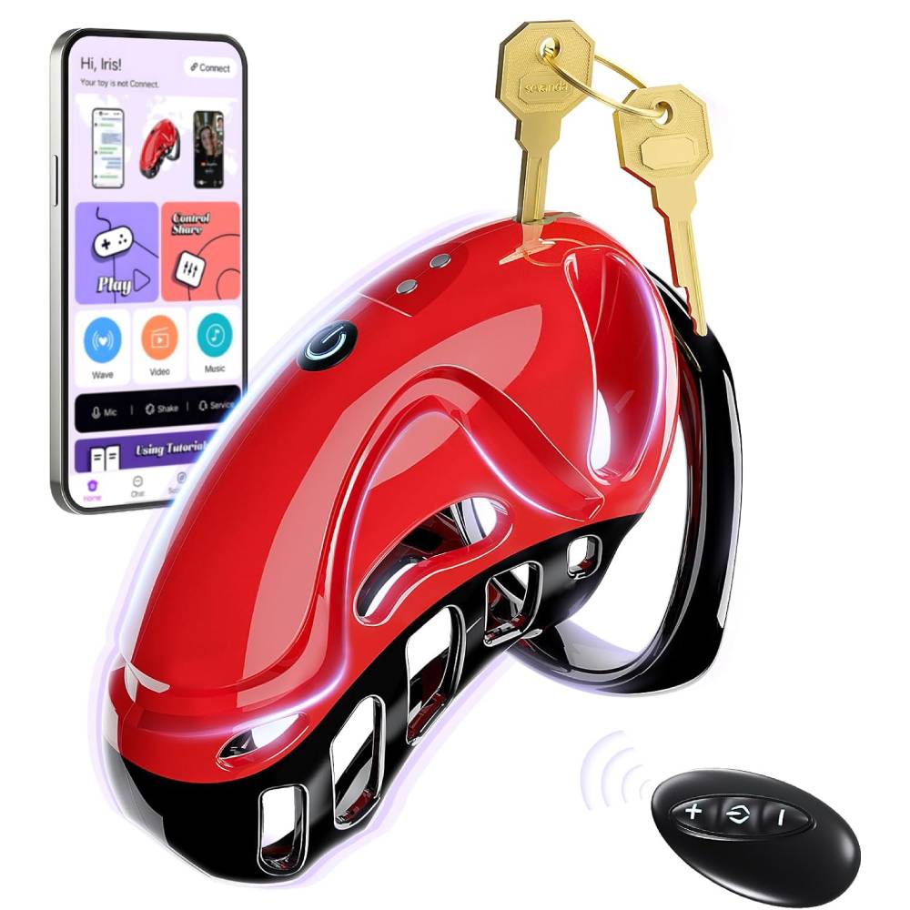 App & Remote Control Chastity Penis Cage Devices Cock Exerciser with 10 Vibrations