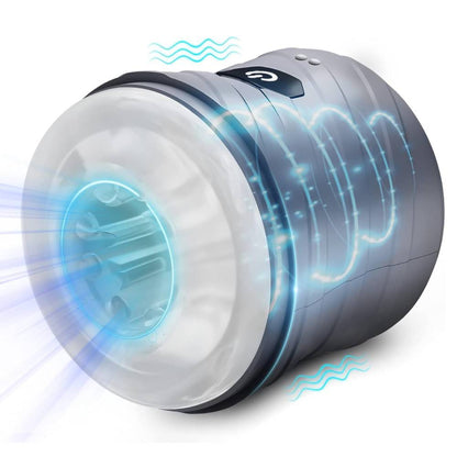 Double-ended Penis Trainer Vibrator Stroker Blowjob Masturbator with 7 Vibration Modes