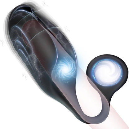 E-stim Penis Trainer Glans Massage Stimulator with 5 Electric Shock & 10 Vibration Modes