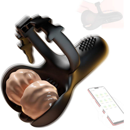 Adjustable Penetration Penis Trainer Vibrator Glans Massager with 9 Vibration Modes