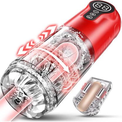 4 IN 1 Electric Masturbator Penis Pump Stroker with 7 Thrusting Rotating & Vibrating Modes