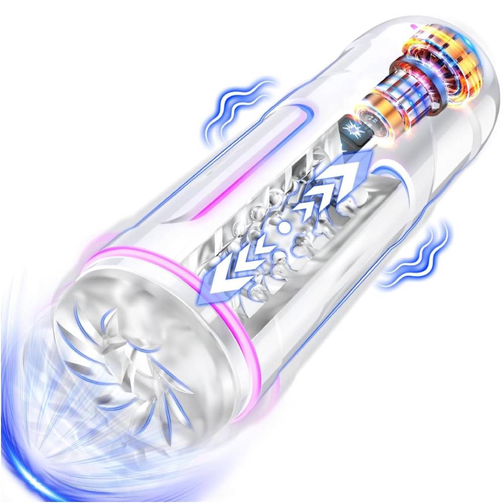 Automatic Masturbator Penis Vibrator Blowjob Machine with 5 Thrusting & Vibrating Modes